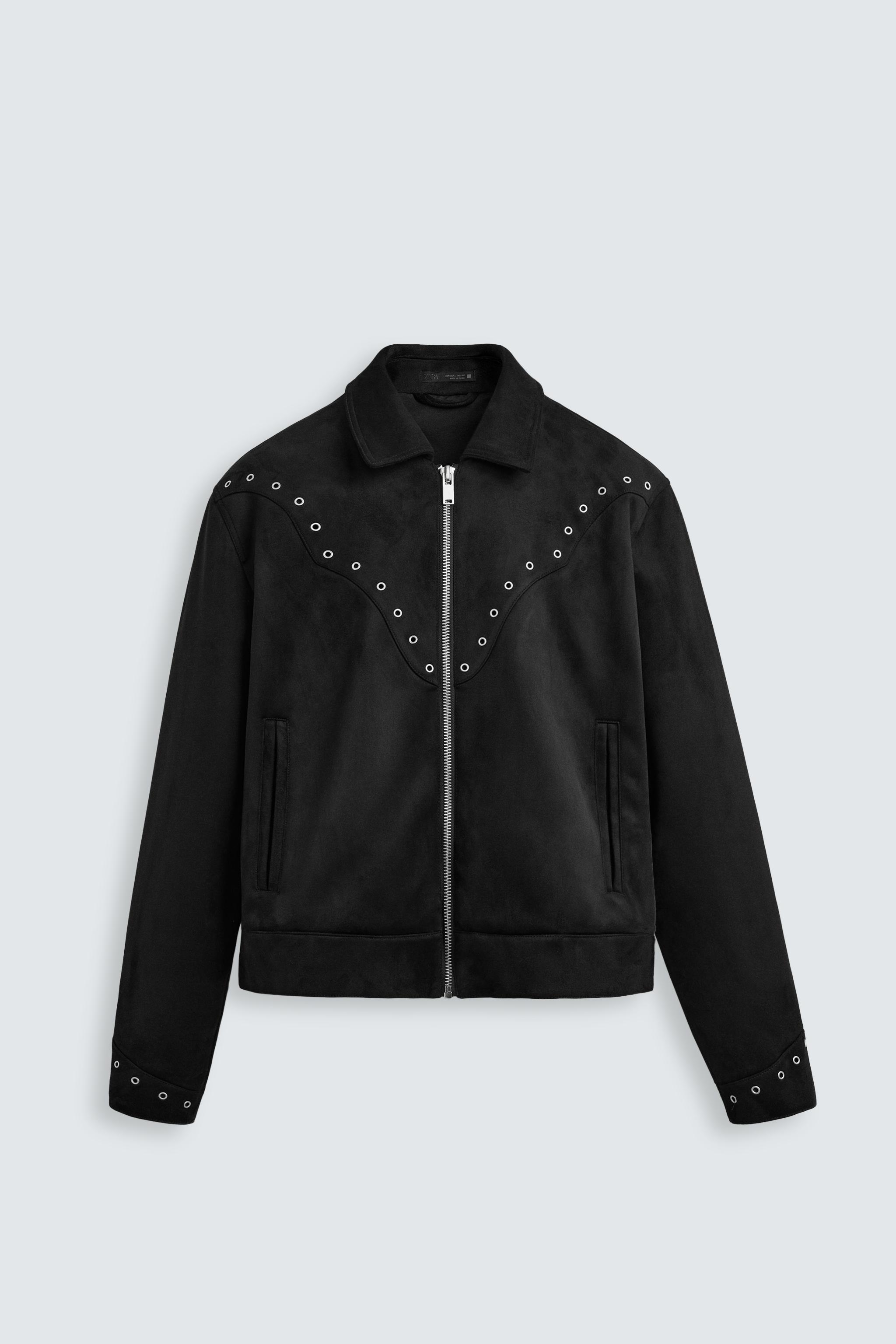 フェイクスエードジャケット　zara フェイクスエードジャケット - ブラック | ZARA Japan / 日本