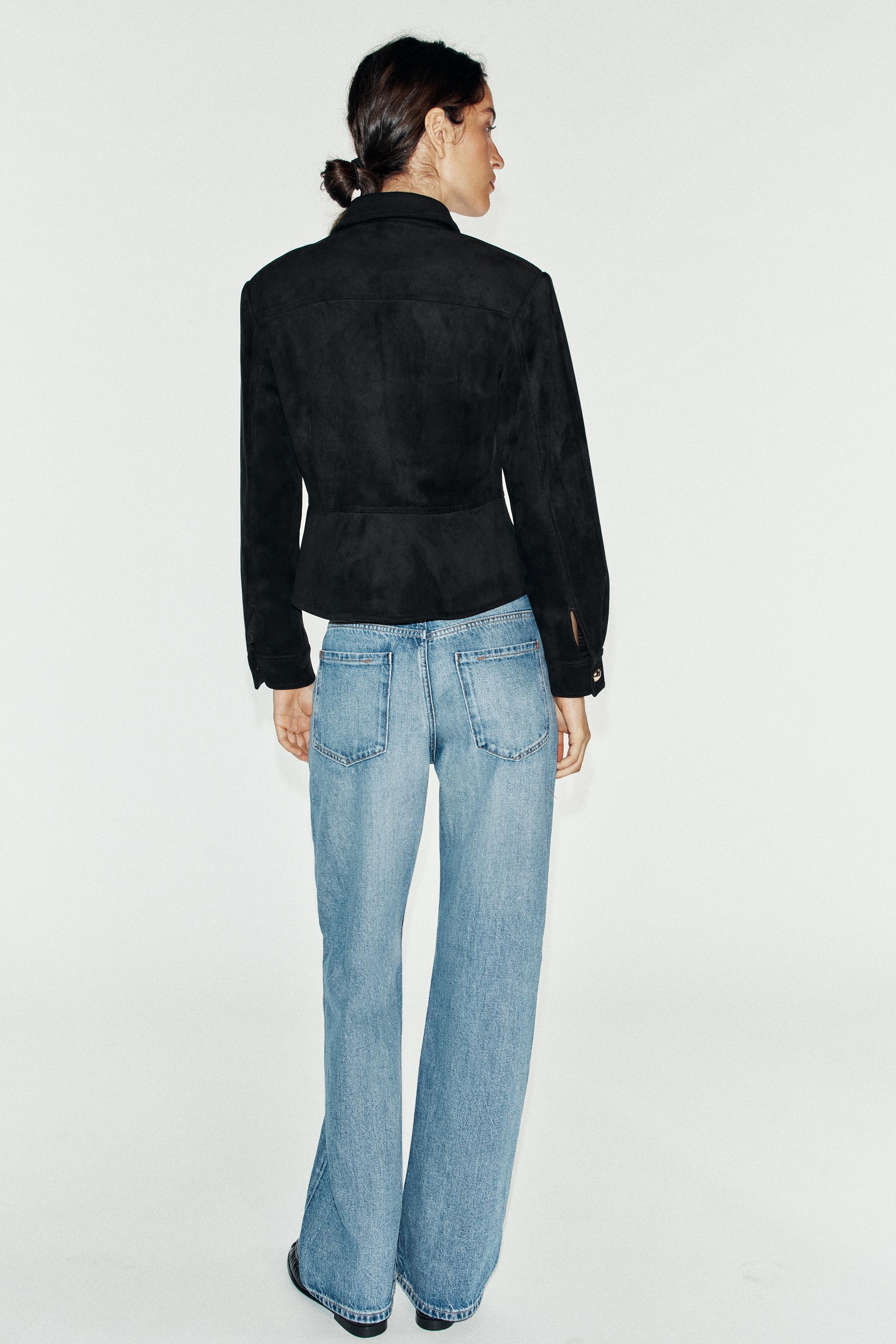 Женские куртки Zara FAUX SUEDE JACKET WITH SHOULDER PADS — фото 3