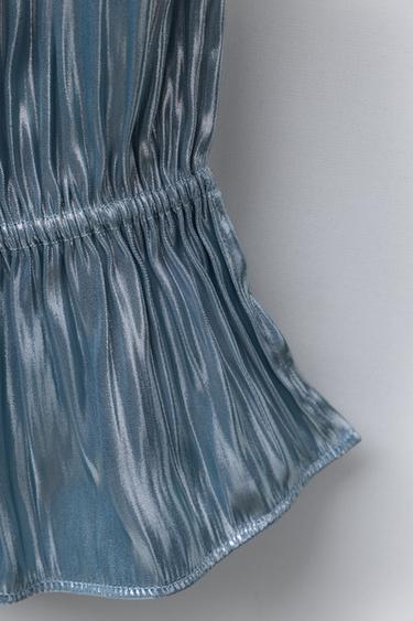 PANTALON MÉTALLISÉ TEXTURÉ - Argent de Zara - Image 3