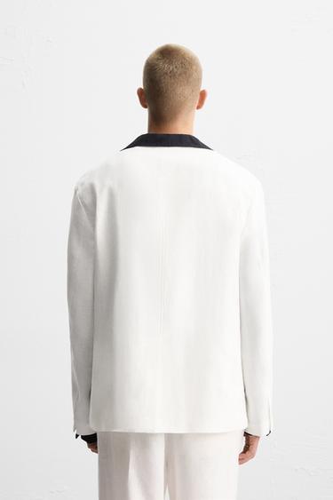 100% LINEN SUIT BLAZER - White de Zara - Image 2