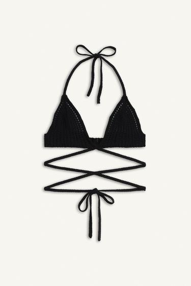 BRALETTE A TRIANGOLO IN MAGLIA - Nero di Zara