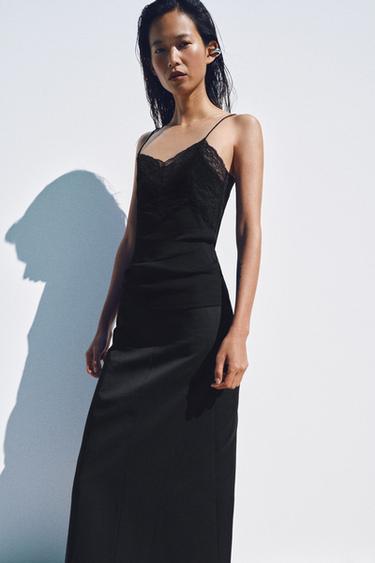 RIB TOP MED BLONDER - Sort fra Zara
