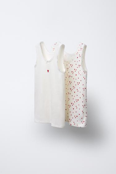 6-14 AÑOS/ PACK DOS CAMISETAS CORAZONES - Crudo de Zara
