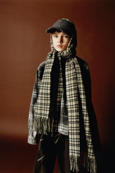 Zara HOUNDSTOOTH CAP - Purple