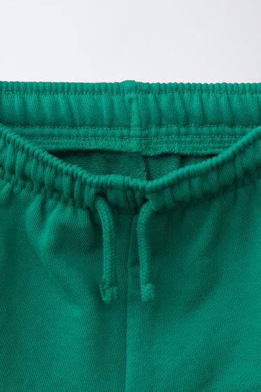 SNOOPY PEANUTS™ EMBROIDERED FLEECE BERMUDA SHORTS - Green by Zara - Image 2