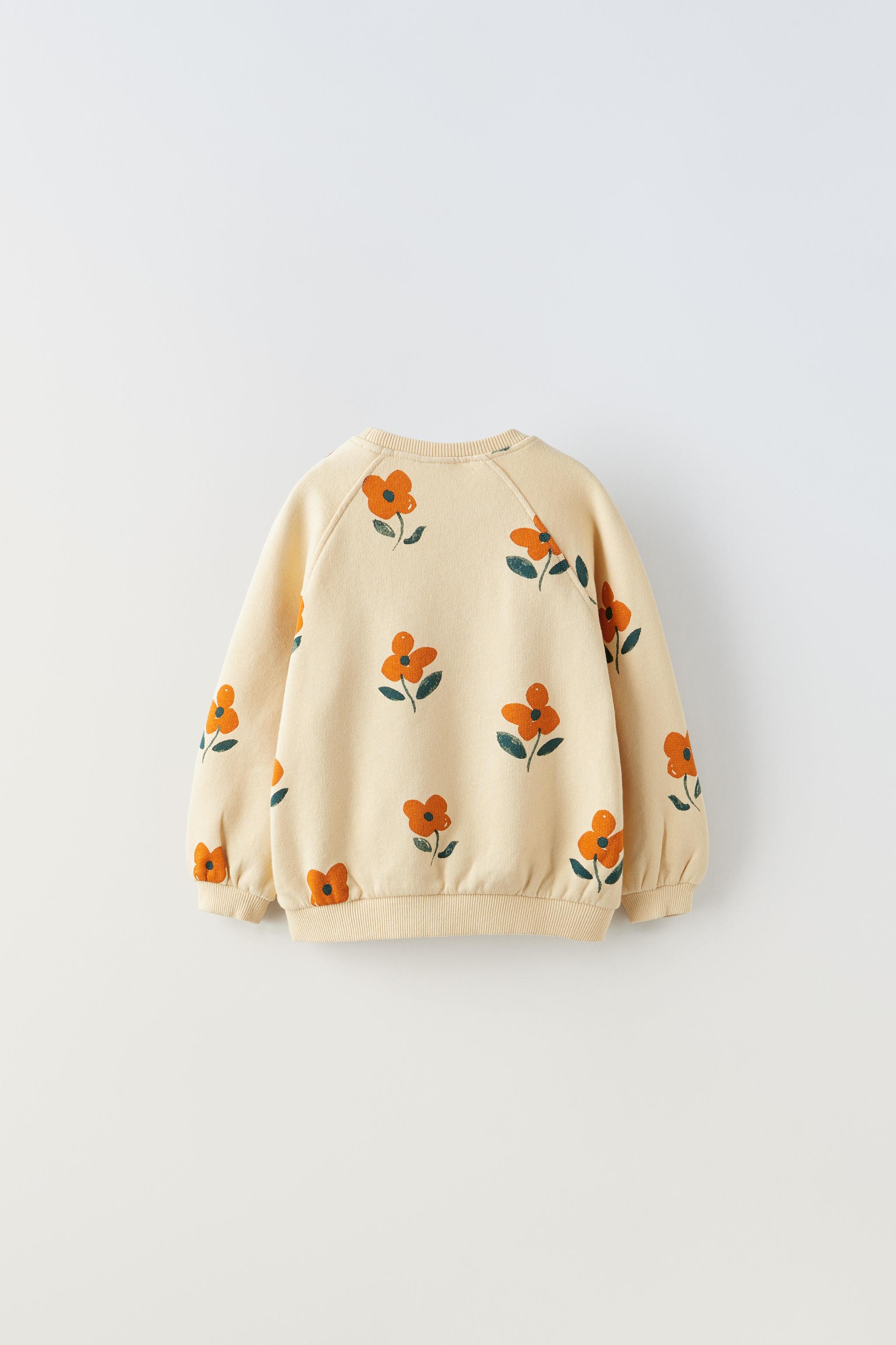 FLORAL SWEATSHIRT Light yellow ZARA United States