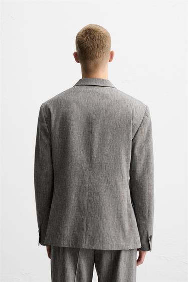 LIMITED EDITION TEXTURED SUIT BLAZER - Grey by Zara - Image 2