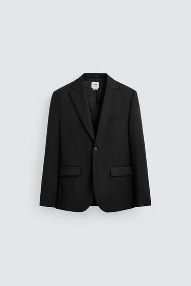 100% WOOL SUIT BLAZER - Black by Zara
