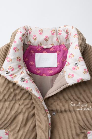 PATCHWORK CORDUROY PUFFER JACKET - camel by Zara - Image 6