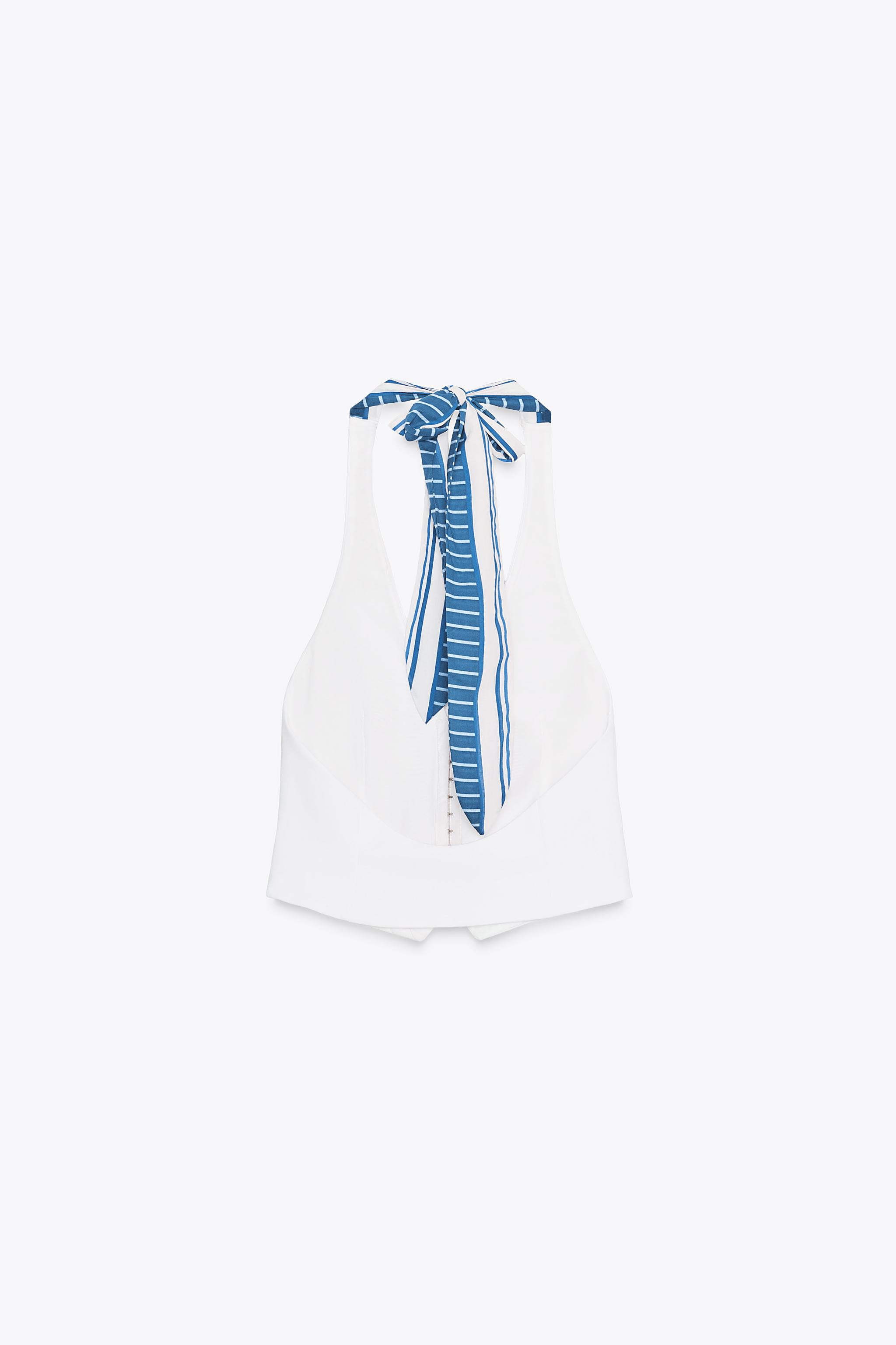 TOP CHÂLE HALTER FOULARD