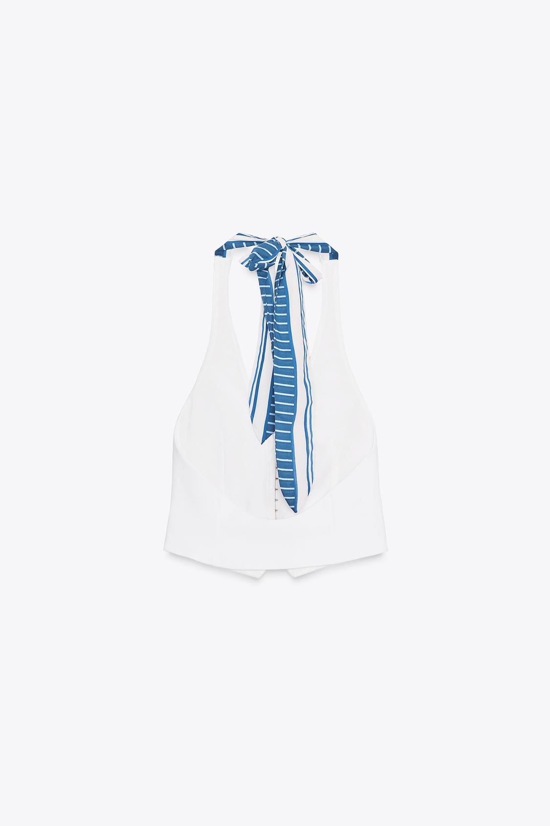 HALTER SCARF WAISTCOAT TOP