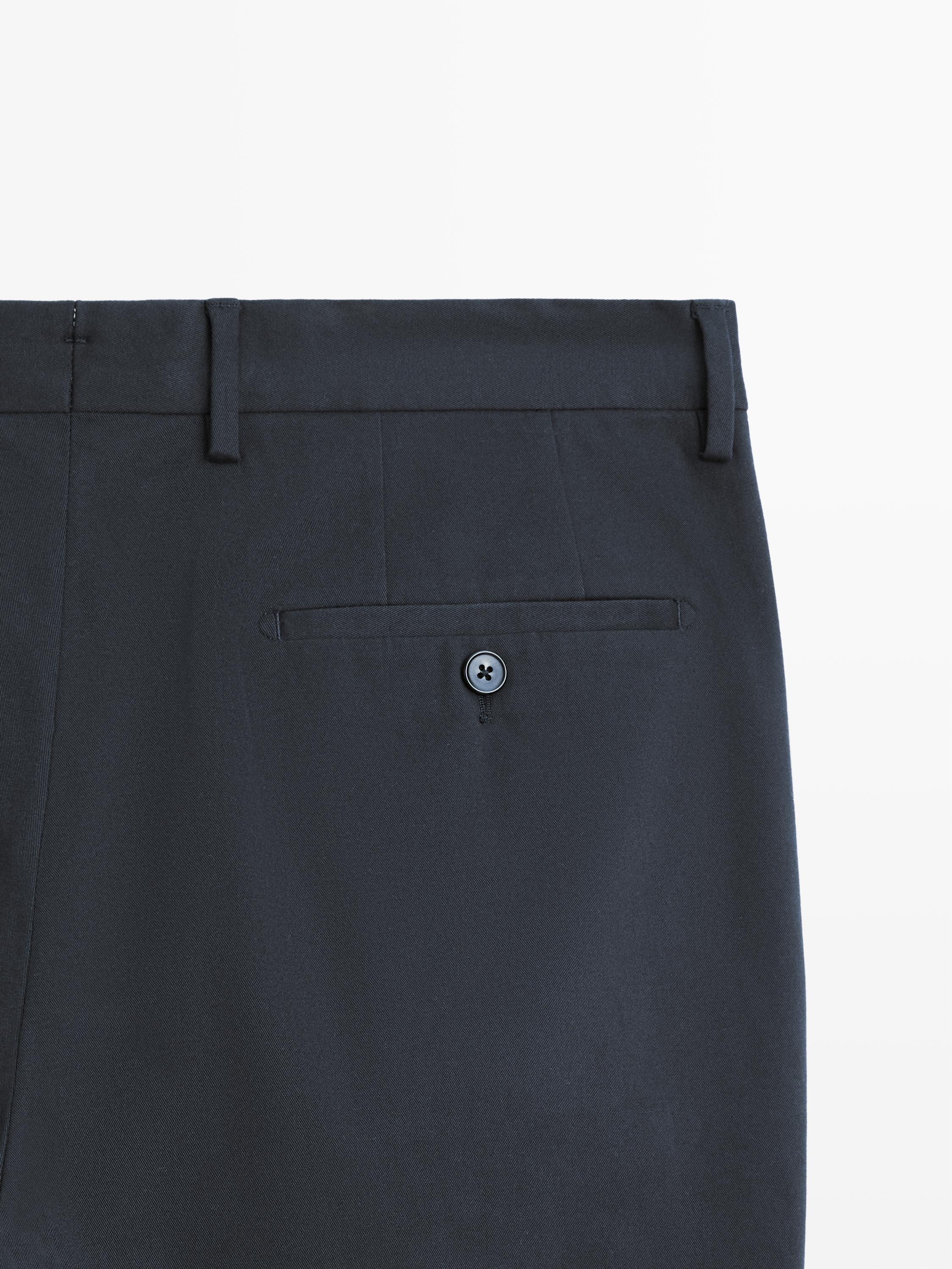 Cotton blend twill trousers