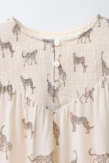 CHEMISE À IMPRIMÉ GUÉPARD - Écru de Zara - Image 2