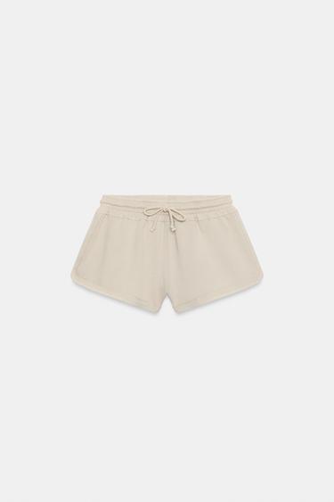 FADED DRAWSTRING SHORTS - Stone by Zara