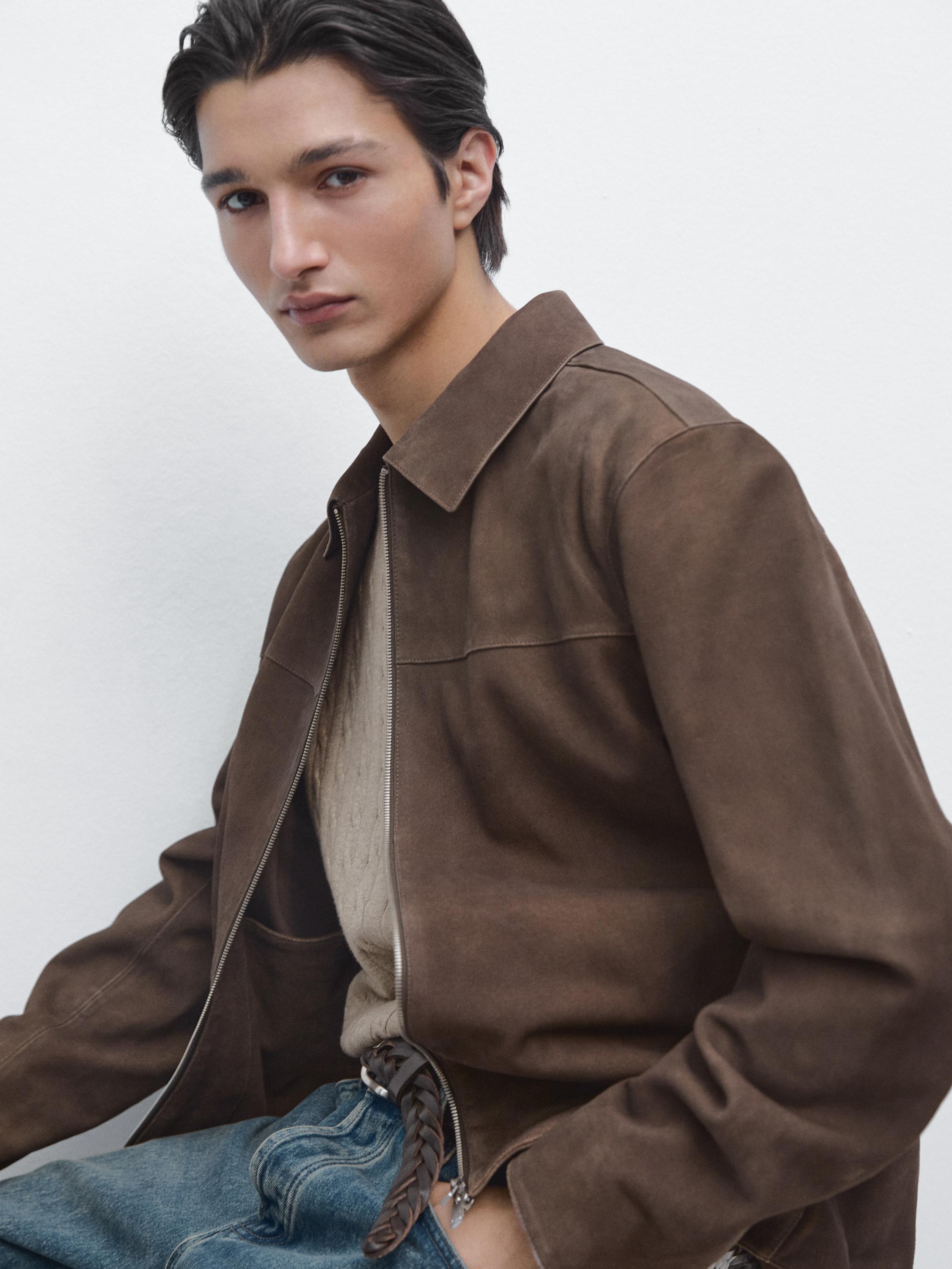 Suede leather jacket