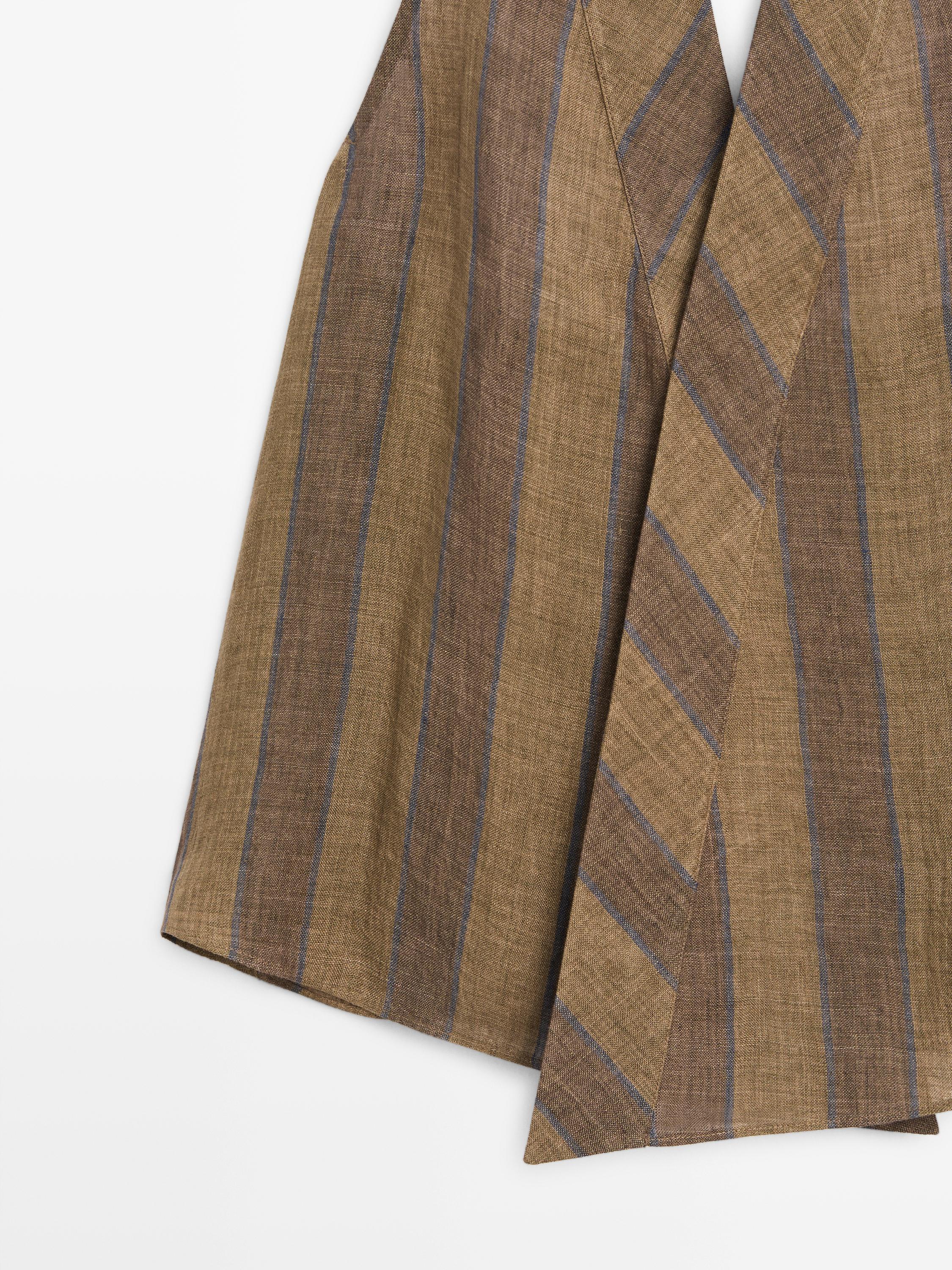Printed waistcoat with crossover neckline