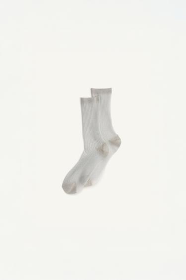 Zara METALLIC THREAD SOCKS LIMITED EDITION - Silver