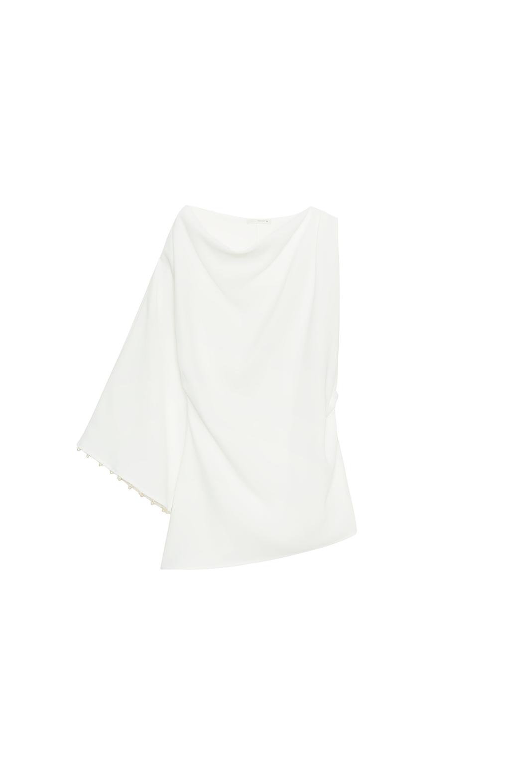 ASYMMETRIC PEARL TUNIC BLOUSE - image 3