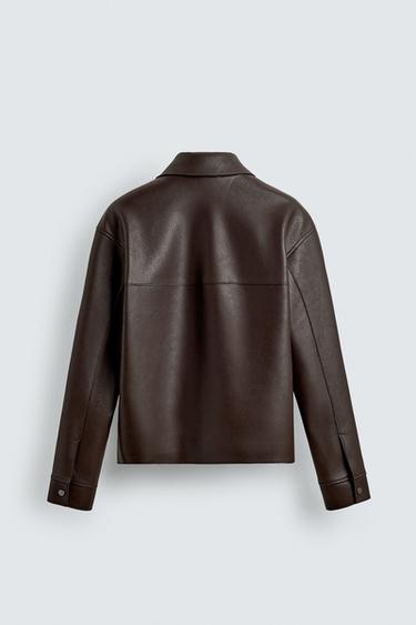BLOUSON EN MATIÈRE SYNTHÈTIQUE - Marron de Zara - Image 8