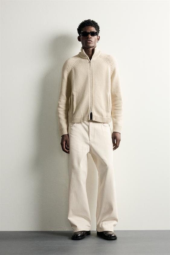 CHAQUETA PUNTO ESTRUCTURA LAVADA - Crudo de Zara - Imagen 0
