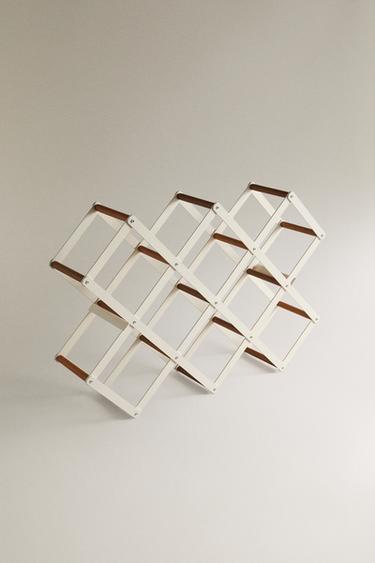 IRON AND WOOD BOTTLE STAND - Cream by Zara - Image 0