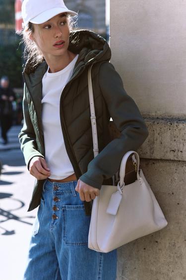 CITY BAG WITH DART DETAIL - Ecru by Zara - Image 0
