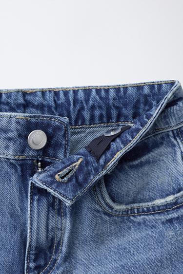 BERMUDA EN JEAN FLEURS BRODÉES DÉCHIRÉES - Bleu de Zara - Image 2