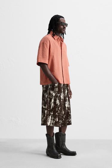 ANIMAL PRINT DENIM BERMUDA SHORTS - Brown by Zara - Image 3