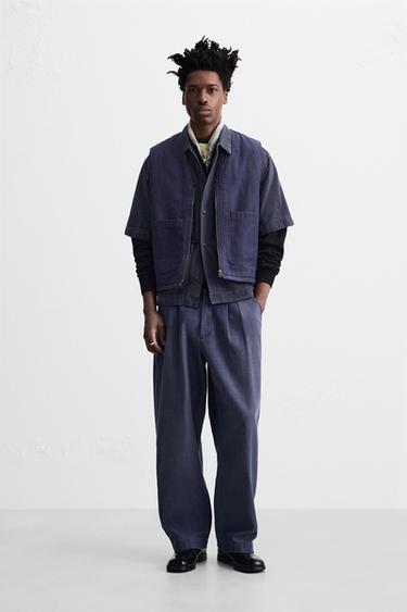 RELAXED FIT VEST - Blue by Zara - Image 0