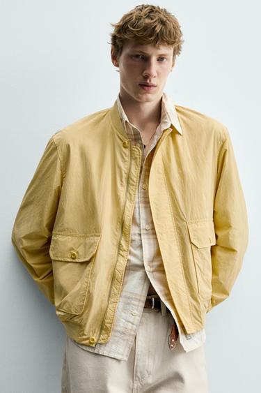 BLOUSON BOMBER TECHNIQUE REGULAR FIT - Vanille de Zara - Image 6