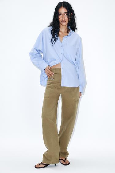 CAMISA BÁSICA POPELÍN - Azul claro de Zara - Imagen 0