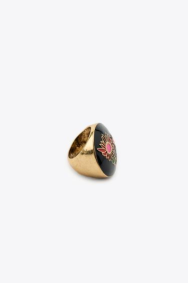 2-PACK OF RESIN SHAPE RINGS - Golden by Zara - Image 2