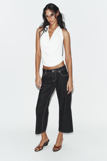 TOP HALTER ME RRUDHA - I bardhë nga Zara