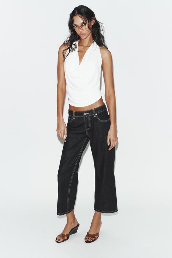 TOP HALTER DRAPEADO - Blanco de Zara - Imagen 0