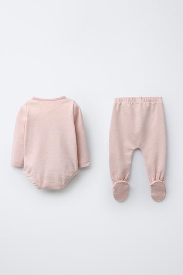LOT BODY ET LEGGING MÉLANGÉ - Rose chiné de Zara - Image 1