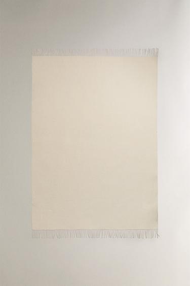 Zara EXTRA-SOFT PLAIN BLANKET - Ecru