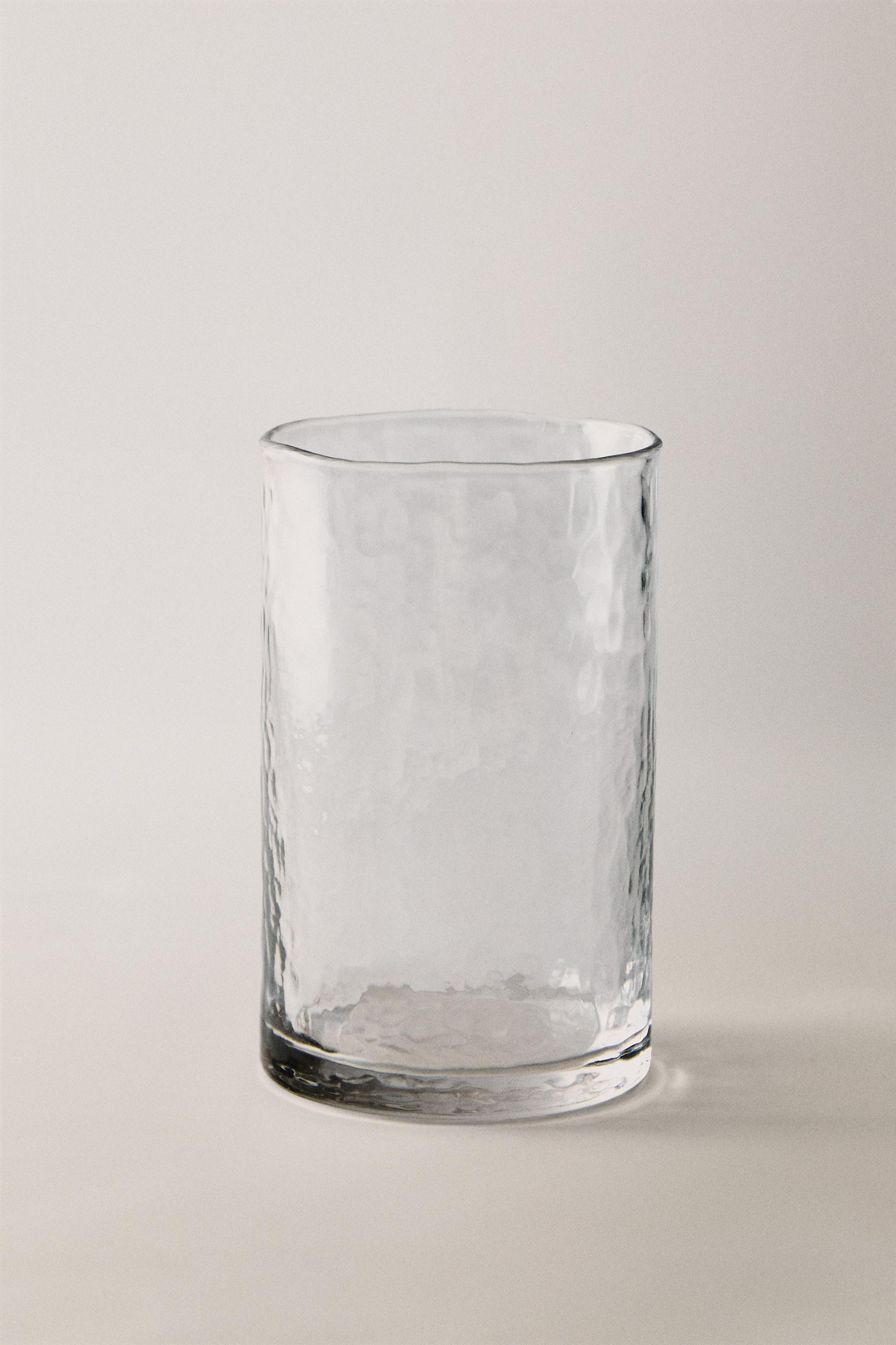 HAMMERED DESIGN GLASS SOFT DRINK TUMBLER - Transparent | ZARA