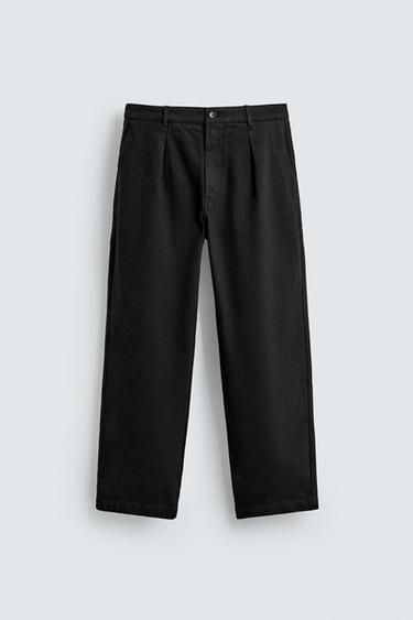 PLEATED RELAXED FIT TROUSERS - Black by Zara