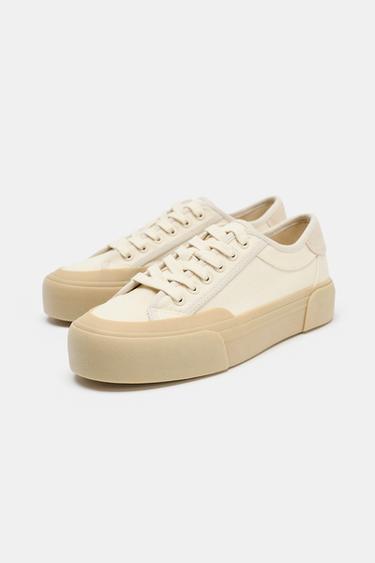 FABRIC TRAINERS - Ecru White by Zara - Image 7