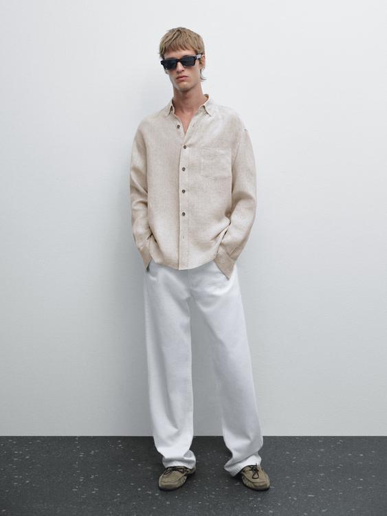 100% linen regular fit shirt