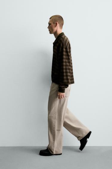 JEAN COUPE LOOSE - Écru / Marron de Zara - Image 5