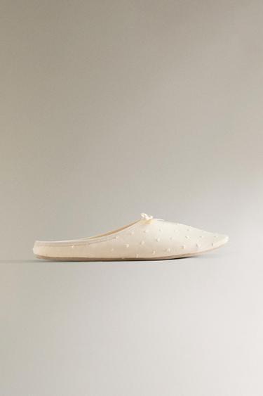 CHINELO TIPO MULES COM LAÇO - Amarelo-baunilha da Zara