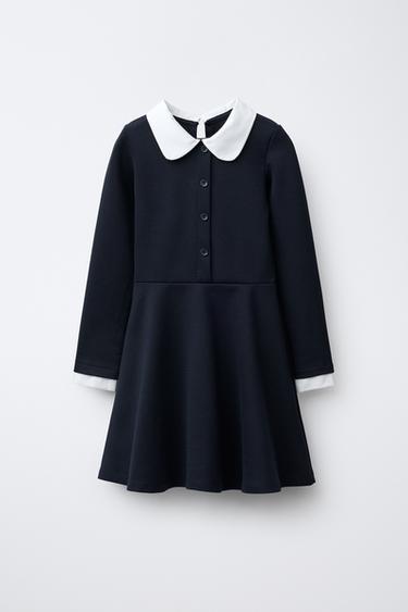 Zara COMBINATION DRESS - Navy blue