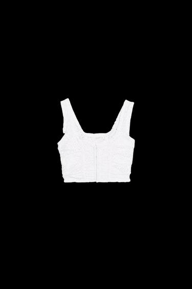 CUTWORK EMBROIDERY TOP - White by Zara - Image 0