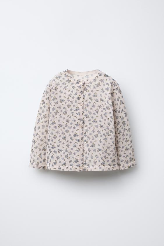 CHAQUETA PUNTO FINO ESTAMPADO FLORES - rosa claro | ZARA Chile
