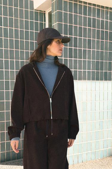 HOODIE - Dark brown by Zara