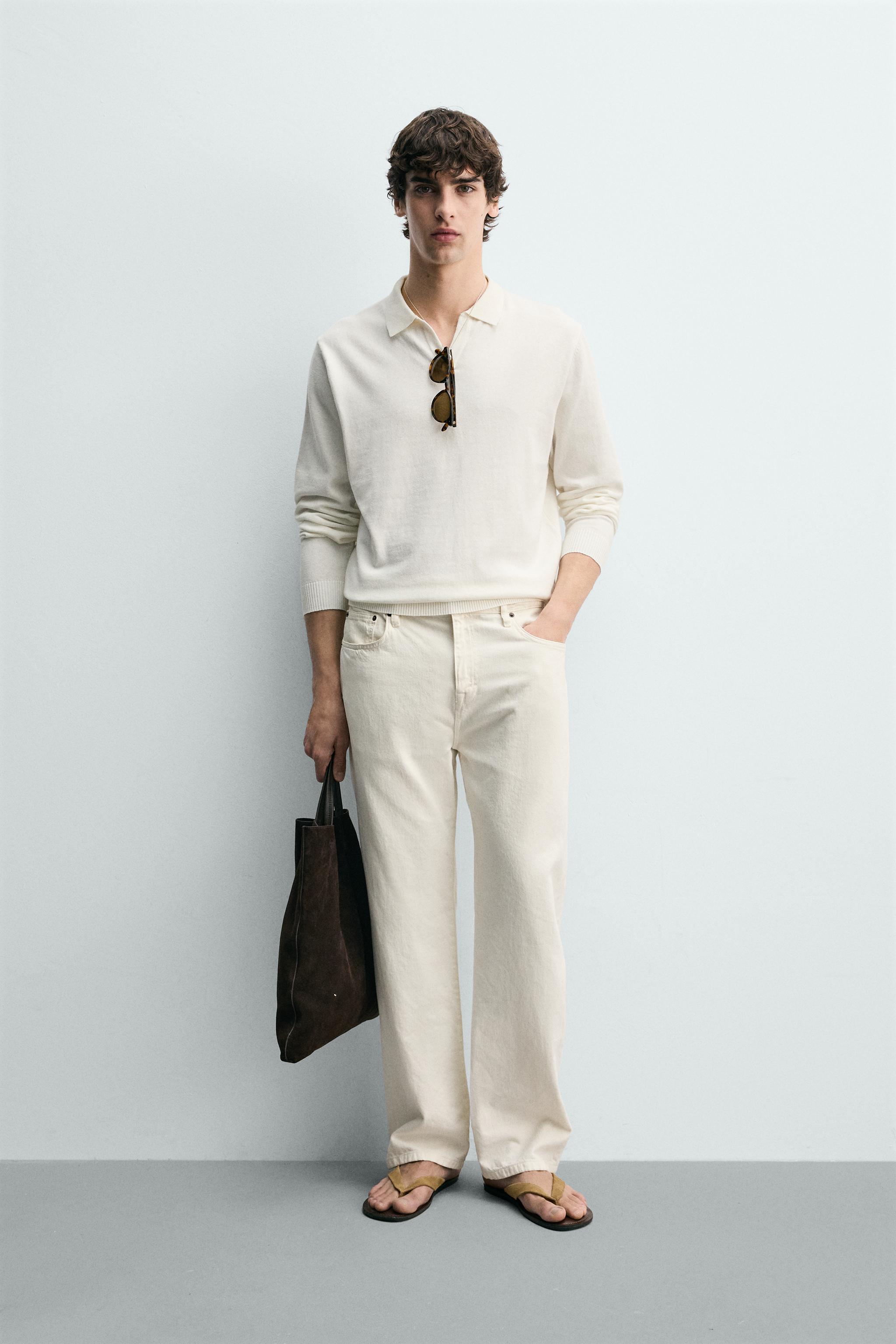 COTTON LINEN BLEND KNIT POLO SHIRT