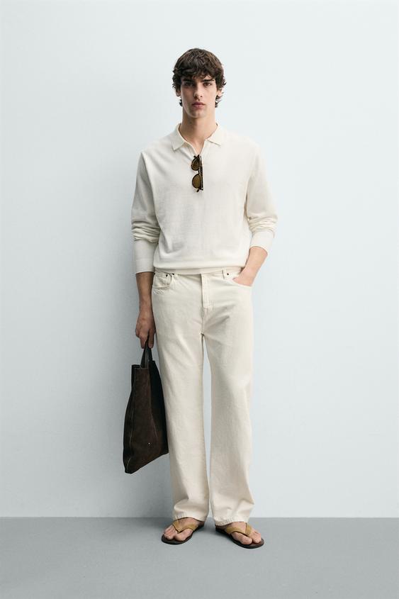 COTTON LINEN BLEND KNIT POLO SHIRT from Zara - $69.90