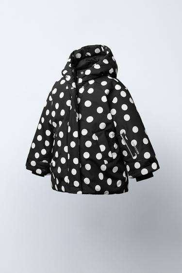 VESTE RÉSISTANTE À L'EAU ET COUPE-VENT À POIS - Noir de Zara - Image 1