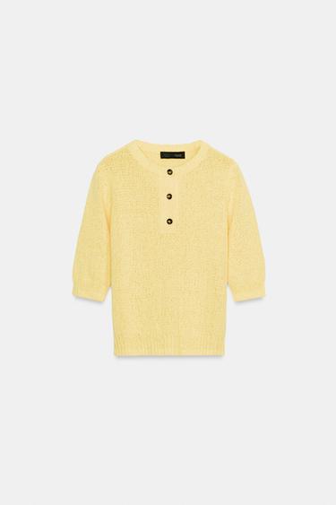 JERSEY PUNTO MANGA FRANCESA - Amarillo de Zara